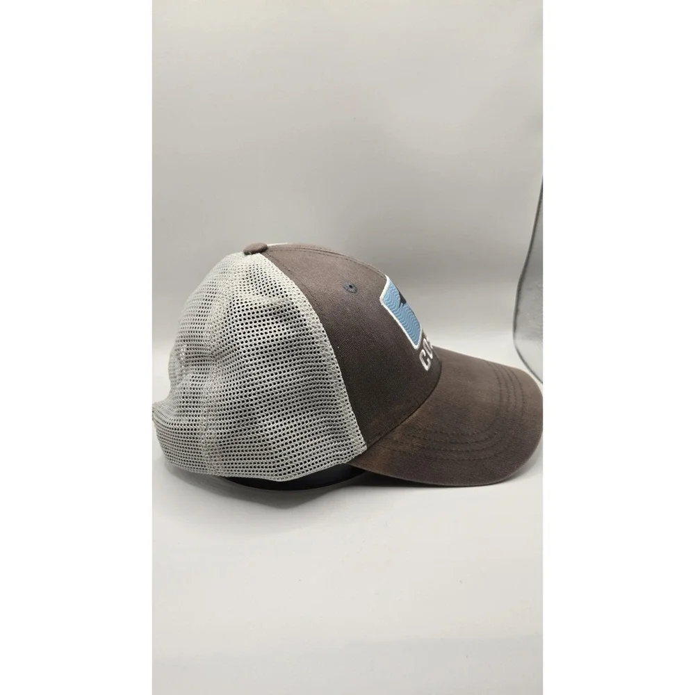 Costa Del Mar Marlin Trucker Hat Brown White Mesh Snapback Fishing Cap Logo